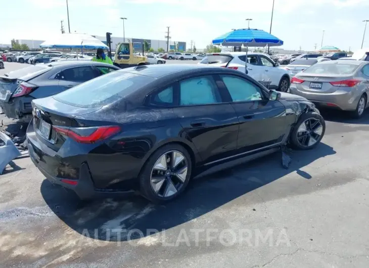 BMW I4 2023 vin WBY43AW08PFP79093 from auto auction Iaai