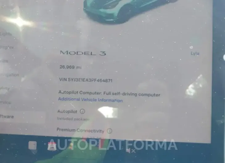 TESLA MODEL 3 2023 vin 5YJ3E1EA3PF464871 from auto auction Iaai