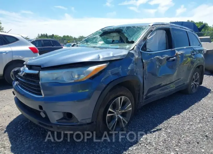 TOYOTA HIGHLANDER 2016 vin 5TDJKRFH0GS237823 from auto auction Iaai